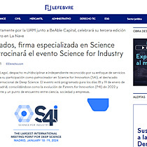 TKL Abogados, firma especializada en Science Equity, patrocinar el evento Science for Industry